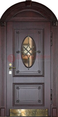 Арочная металлическая дверь с виноритом ДА-38 в Куровском