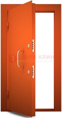 Оранжевая стальная бронированная дверь с нитроэмалью ДБ-2 в Куровском