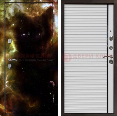Стальная дверь с фотопечатью космоса ДФ-14 в Куровском
