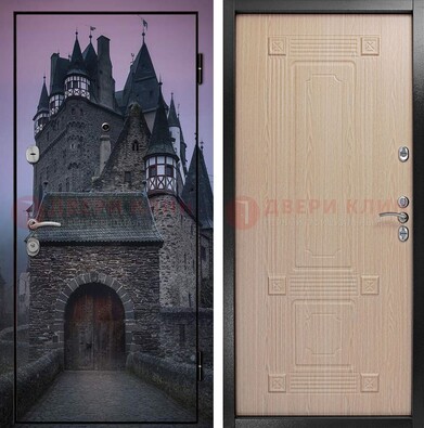 Входная металлическая дверь с фотопечатью замка ДФ-38 в Куровском
