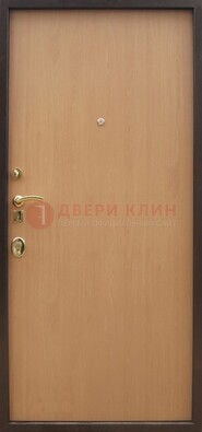Коричневая стальная дверь с ламинатом ДЛ-1 в Куровском