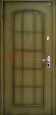 Зеленая стальная дверь с МДФ ДМ-116 на веранду в Куровском