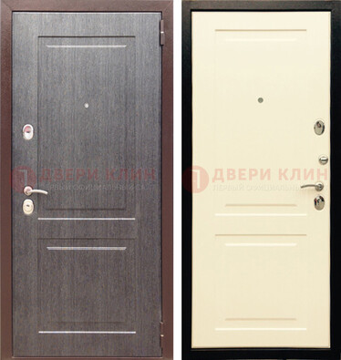 Серая стальная дверь с МДФ ДМ-129 в Куровском