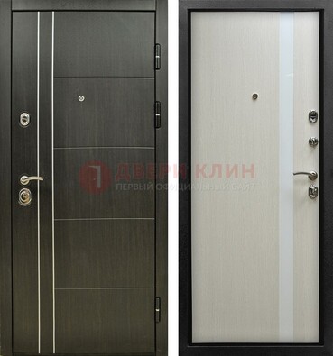 Морозостойкая темная металлическая дверь с МДФ ДМ-164 в Куровском