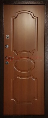 Коричневая металлическая дверь с МДФ ДМ-177 в Куровском