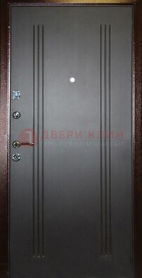 Черная железная дверь с МДФ ДМ-180 в Куровском