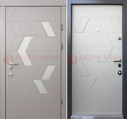Темная металлическая дверь со светлой МДФ внутри ДМ-203 в Куровском