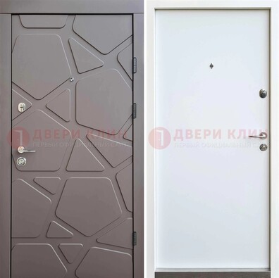 Серая входная дверь с филенчатой МДФ ДМ-216 в Куровском