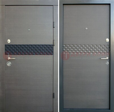 Темно-серая стальная дверь с МДФ ДМ-218 в Куровском
