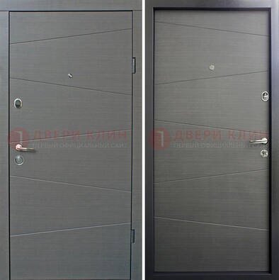 Темная стальная дверь с филенчатой МДФ ДМ-228 в Куровском