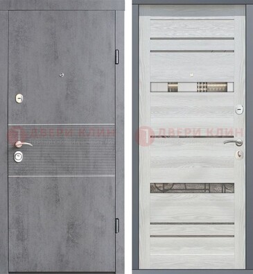 Входная железная дверь c филенчатой МДФ Орех тисненый ДМ-262 в Куровском