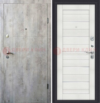 Входная дверь Серая железная МДФ с белой внутренней стороной ДМ-264 в Уфе