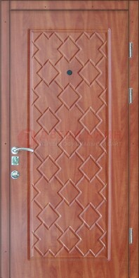 Коричневая металлическая дверь с МДФ-28 в Куровском