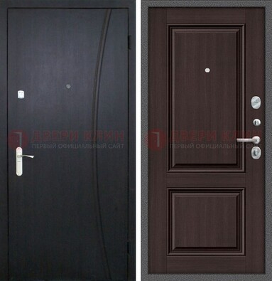Темная стальная дверь с МДФ панелями ДМ-362 в Куровском