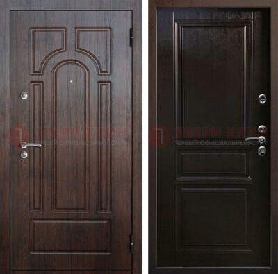 Железная дверь с коричневыми панелями МДФ ДМ-382 в Нижнем Новгороде