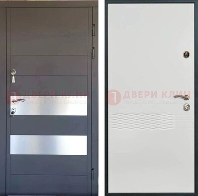 Металлическая дверь МДФ темная и светлая ДМ-420 в Куровском