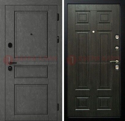 Серая стальная дверь с классическими МДФ ДМ-456 в Куровском