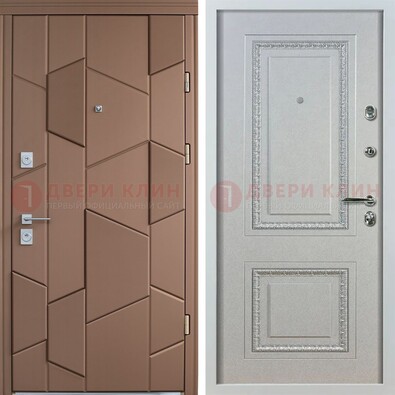 Квартирная стальная дверь с разными панелями МДФ ДМ-496 в Куровском