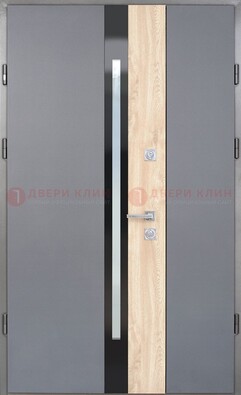 Полуторная металлическая дверь с МДФ ДМ-503 в Куровском