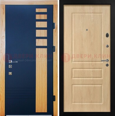 Двухцветная железная дверь с МДФ в квартиру ДМ-511 в Куровском