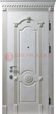 Белая дверь с МДФ ДМ-525 в Куровском