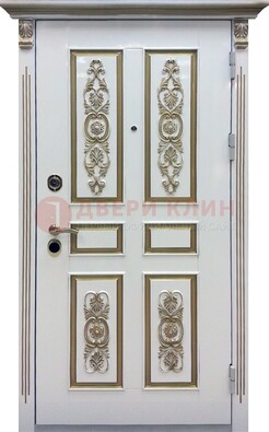 Входная дверь с массивом дуба в белом цвете ДМД-62 в Куровском