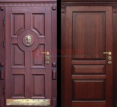 Темная входная дверь с массивом дуба с декоративной вставкой ДМД-6 в Воронеже