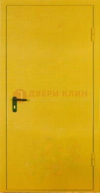 Желтая железная дверь с нитроэмалью ДН-5 в Куровском