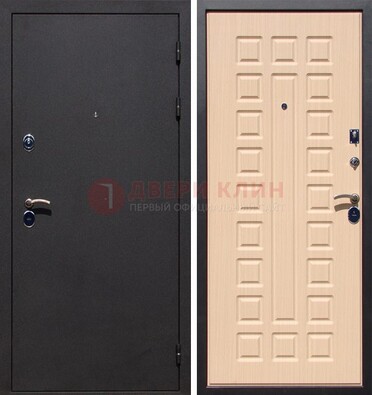 Черная стальная дверь с порошковым окрасом МДФ внутри ДП-102 в Куровском