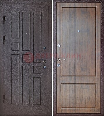 Темная входная дверь с порошковым покрытием МДФ внутри ДП-125 в Куровском