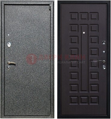 Черная стальная дверь с порошковым покрытием ДП-196 в Куровском