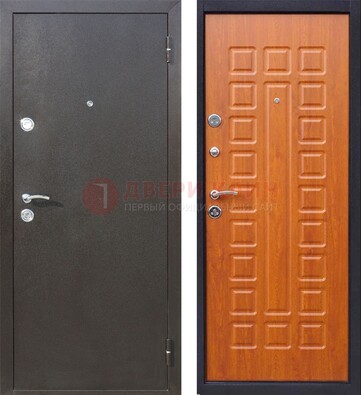 Коричневая стальная дверь с порошковым напылением ДП-202 в Куровском