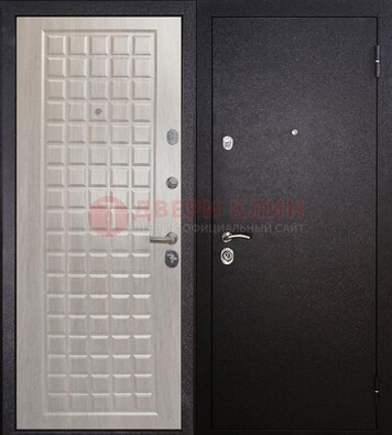 Черная входная дверь с порошковым покрытием ДП-206 в Куровском