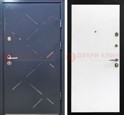 Входная дверь с порошковым напылением Антик медь с Белой МДФ ДП-208 в Куровском