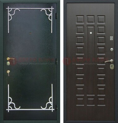 Входная дверь с порошковым покрытием Антик медь/Венге ДП-223 в Куровском