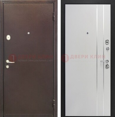 Входная дверь с порошковым покрытием с МДФ с молдингами ДП-232 в Куровском