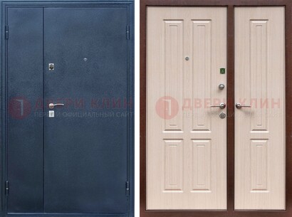 Стальная серая дверь с порошковым напылением с МДФ ДП-239 в Куровском