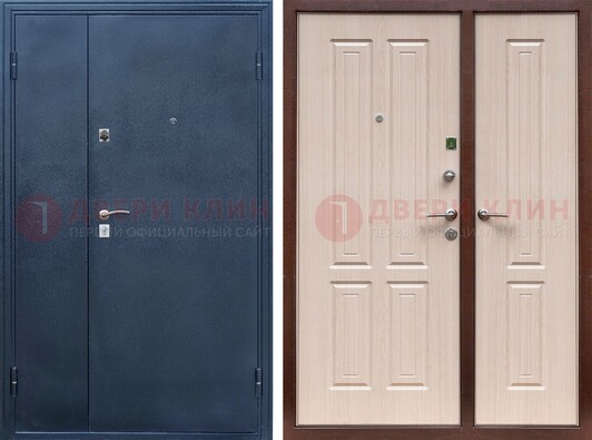 Двустворчатая стальная дверь с порошковым напылением и МДФ ДП-239 в Куровском