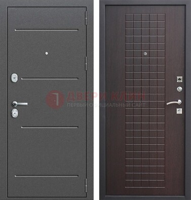 Металлическая дверь с порошковым покрытием и МДФ Махагон ДП-254 в Смоленске