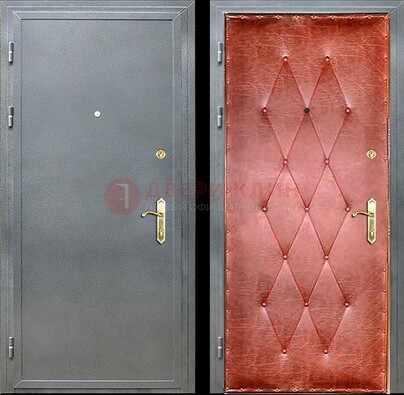 Серая стальная дверь с порошковым покрытием ДП-25 в Пензе