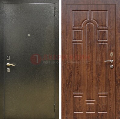Металлическая дверь Темное серебро с порошковым покрытием и МДФ ДП-271 в Куровском