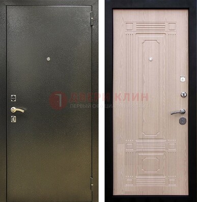 Входная темно-серая дверь с порошковым напылением и МДФ ДП-273 в Куровском