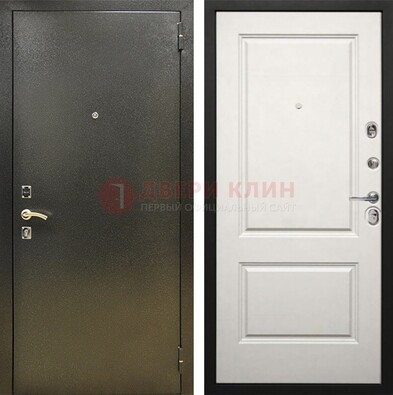 Металлическая темная дверь с порошковым напылением и классической МДФ ДП-298 в Куровском