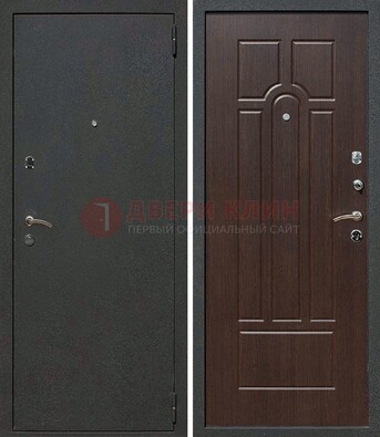 Черная металлическая дверь с порошковым окрасом ДП-47 в Куровском
