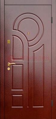 Красная металлическая дверь с порошковым окрасом ДП-57 в Куровском