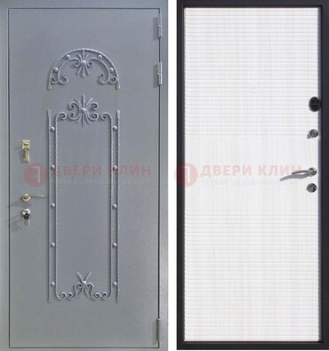Черная входная дверь с порошковым покрытием ДП-67 в Куровском