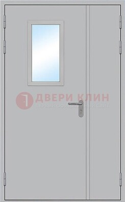 Белая входная противопожарная дверь со стеклянной вставкой ДПП-10 в Куровском