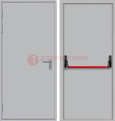 Белая металлическая противопожарная дверь с длинной ручкой ДПП-14 в Куровском
