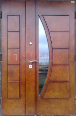 Офисная стальная парадная дверь со вставками из стекла ДПР-13 в Куровском