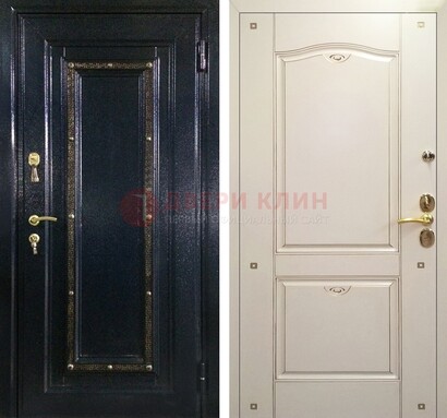 Парадная дверь с золотистым декором ДПР-3 в квартиру 